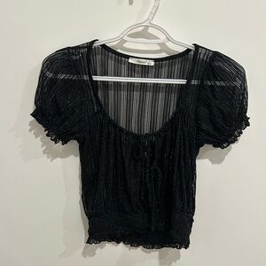 sheer black going out top size S